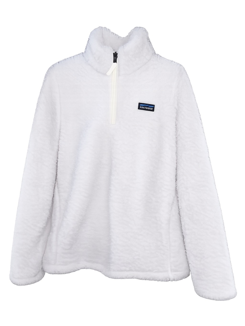 Patagonia White Sherpa Pullover with Multicolor Logo